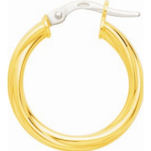 Pendientes de aro medio par 18Kt Oro Amarillo Lua Blanca 3751.9B.0