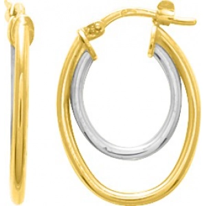 Pendientes de aro par 18Kt bicolor 4761.8N Lua blanca