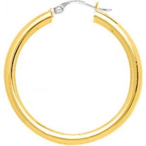 Pendientes de aro par 18Kt Oro Amarillo 3737 Lua blanca