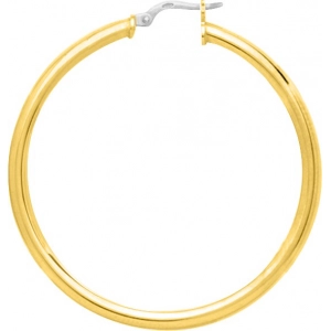 Pendientes de aro par 18Kt Oro Amarillo 3803.5 Lua blanca