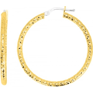 Pendientes de aro par 18Kt Oro Amarillo 4865 Lua blanca