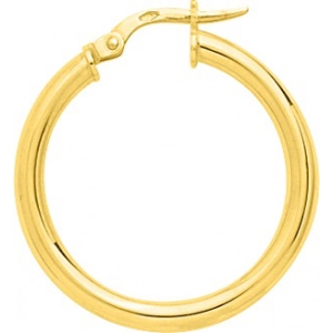 Pendientes de aro par liso 9Kt Oro Amarillo 773457.3 Lua blanca