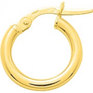 Pendientes de aro par liso 9Kt Oro Amarillo 773413.1 Lua blanca