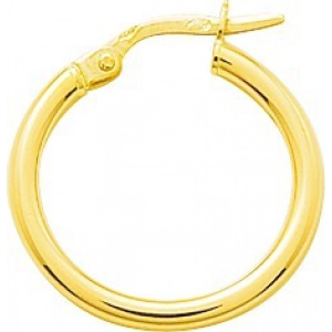 Pendientes de aro par liso 9Kt Oro Amarillo 773413.2 Lua blanca