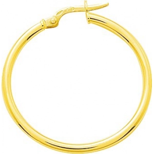 Pendientes de aro par liso 9Kt Oro Amarillo Lua Blanca  773413.4