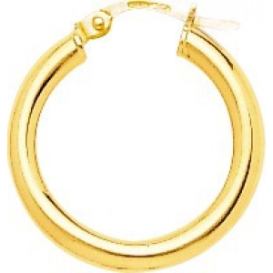 Pendientes de aro par liso 9Kt Oro Amarillo Lua Blanca  773414.2