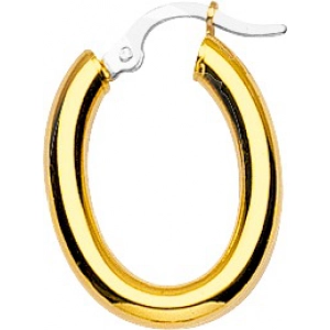 Pendientes de aro par ovalo 18Kt Oro Amarillo 6742.8 Lua blanca