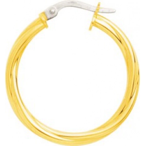 Pendientes de aro par retorcida 18Kt Oro Amarillo 3751.1 Lua blanca