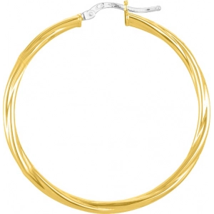 Pendientes de aro par retorcida 18Kt Oro Amarillo 3751.4 Lua blanca