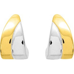 Pendientes de aro par rodiado 18Kt Oro Amarillo Lua Blanca  0762OM