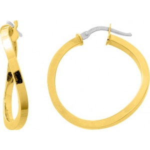 Pendientes de aro par tubo cuadrado 18Kt Oro Amarillo 4758.19 Lua blanca