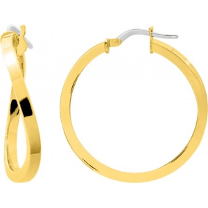 Pendientes de aro par tubo cuadrado 18Kt Oro Amarillo 4758.10 Lua blanca