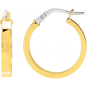 Pendientes de aro par tubo rectangular 18Kt Oro Amarillo Lua Blanca  3894.8