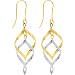 Pendientes par 18Kt bicolor 4990L Lua blanca