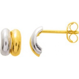 Pendientes par 18Kt bicolor 9233L Lua blanca