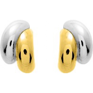 Pendientes par 18Kt bicolor 9291L Lua blanca