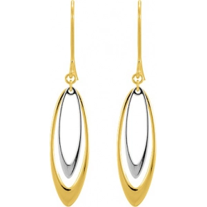 Pendientes par 18Kt bicolor 9655L Lua blanca