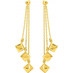 Pendientes par 18Kt Oro Amarillo 23106 Lua blanca