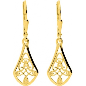 Pendientes par 18Kt Oro Amarillo 2472 Lua blanca