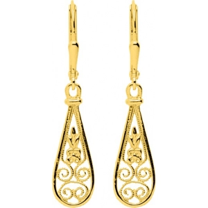 Pendientes par 18Kt Oro Amarillo 2483 Lua blanca