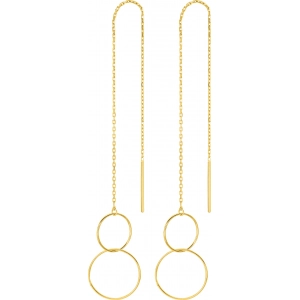 Pendientes par 18Kt Oro Amarillo 4909 Lua blanca