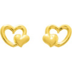 Pendientes par 18Kt Oro Amarillo 9234 Lua blanca