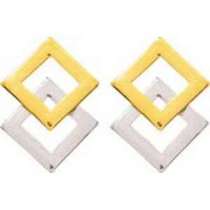 Pendientes par 18Kt Oro Amarillo 9230L Lua blanca