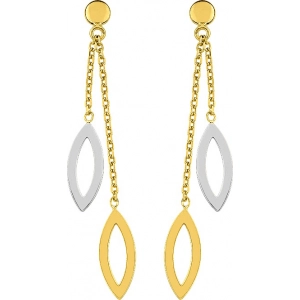 Pendientes par 9Kt bicolor 41DF14I Lua blanca