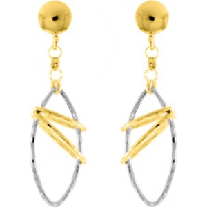 Pendientes par 9Kt bicolor Lua Blanca  0M6907N