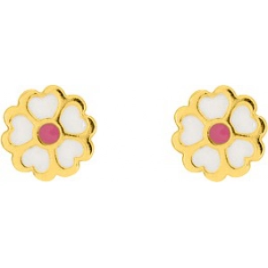 Pendientes par 9Kt Oro Amarillo 0M1973C Lua blanca