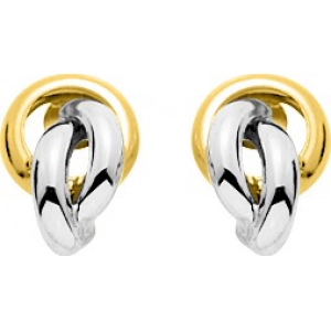 Pendientes par 9Kt Oro Amarillo rodiado 0M6976.2 Lua blanca