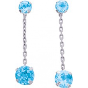 Pendientes par  Azul topacio 9Kt Oro Blanco 0M1723NB Lua blanca