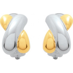 Pendientes par chapado en oro 228907 Lua blanca