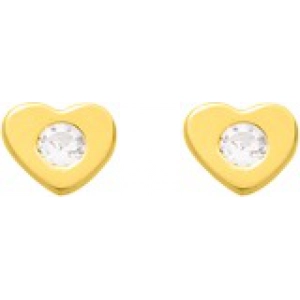 Pendientes par circonita cúbica 9Kt Oro Amarillo 316458.H9 Lua blanca