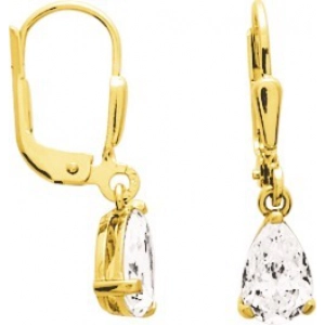 Pendientes par circonita cúbica 9Kt Oro Amarillo 316488.H9 Lua blanca