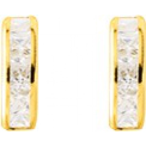 Pendientes par circonita cúbica 9Kt Oro Amarillo 0M1964G Lua blanca