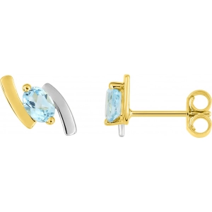 Pendientes par con  topacio azul  rodiado 9Kt Oro Amarillo Lua Blanca  310585.B2