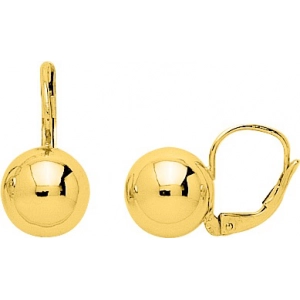 Pendientes par con circonita cúbica 10mm 18Kt Oro Amarillo 3837.9 Lua blanca