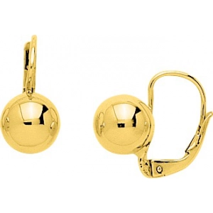 Pendientes par con circonita cúbica 8.0mm 18Kt Oro Amarillo Lua Blanca  3837.8