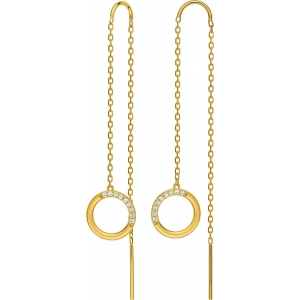 Pendientes par con circonita cúbica 9Kt Oro Amarillo 310476.H9 Lua blanca