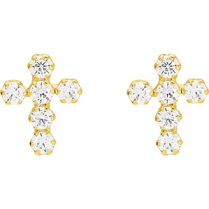 Pendientes par con circonita cúbica 9Kt Oro Amarillo 0M1037G