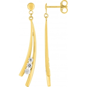 Pendientes par con circonita cúbica 9Kt Oro Amarillo 310562.H9