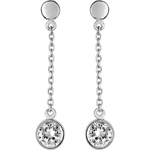 Pendientes par con circonita cúbica 9Kt Oro Blanco 41VF48NH Lua blanca