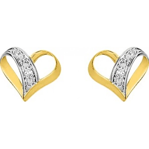 Pendientes par con diamante 0.008ct GHP1P2 9Kt bicolor Lua Blanca  3TM57HI3