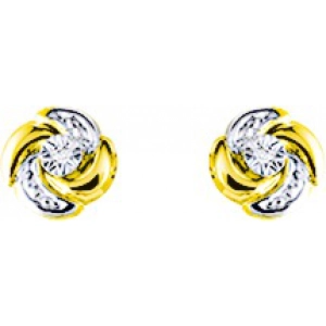 Pendientes par con diamante 0.012ct GHP3 9Kt Oro Amarillo rodiado 0M1717NJ Lua blanca