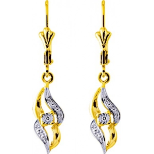 Pendientes par con diamante 0.012ct GHP3 9Kt Oro Amarillo rodiado 316481.22