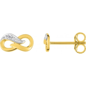 Pendientes par con diamante 0.01ct GHP2P3 rodiado 9Kt Oro Amarillo 310559.22