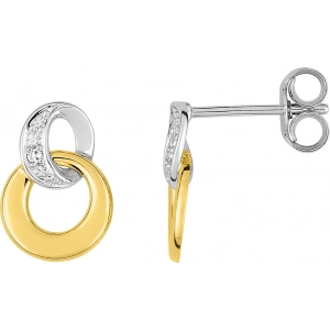 Pendientes par con diamante 0.01ct GHP2P3 rodiado 9Kt Oro Amarillo 310550.22