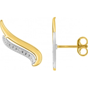 Pendientes par con diamante 0.01ct GHP2P3 rodiado 9Kt Oro Amarillo 310551.22