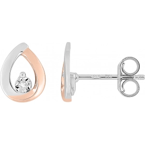 Pendientes par con diamante 0.02ct GHP2P3 9Kt bicolor 0SC665RJ3